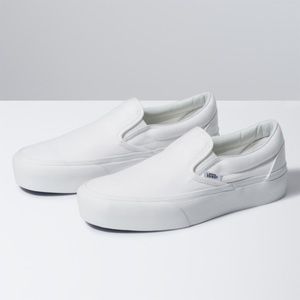 VANS WHITE SLIP-ON PLATFORM